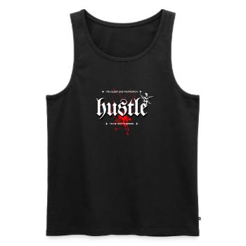Bouscule-toi dormir comme si tu étais riche Je suis debout comme si j’étais - Débardeur bio Premium Homme - noir - Devant - AI Model Male 178 light (178cm)