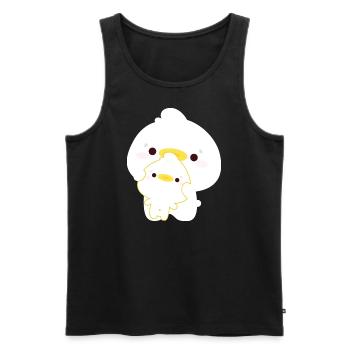 Duck Couple - Men's Premium Organic Tank Top - black - Front - AI Model Male 178 light (178cm)