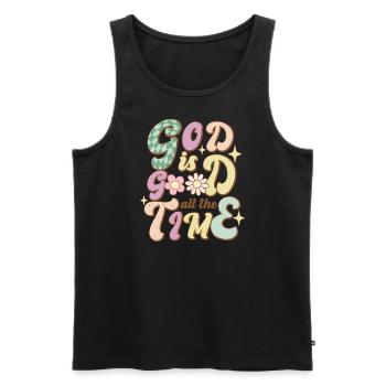 God Is Good All The Time - Men's Premium Organic Tank Top - black - Front - Michal (187cm)