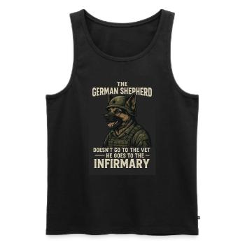 German Shepherd Tough Guy – Kein Tierarzt, - Männer Premium Bio Tank Top - Schwarz - Vorne - Michal (187cm)