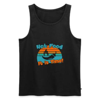 Hot Food - It is Time / Spicy Food - Men's Premium Organic Tank Top - black - Front - AI Model Male 178 light (178cm)