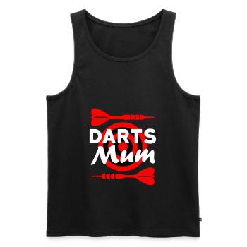 Darts mum (Dartpfeile, Dartscheibe im Hintergrund) - Männer Premium Bio Tank Top - Schwarz - Vorne - Michal (187cm)