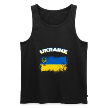 Ukraine - Männer Premium Bio Tank Top - Schwarz - Vorne - Michal (187cm)