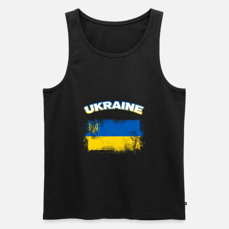 Ukraine - Männer Premium Bio Tank Top - Schwarz