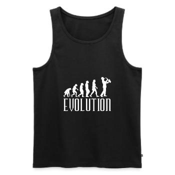 Evolution Saxophone - Débardeur bio Premium Homme - noir - Devant - AI Model Male 178 light (178cm)