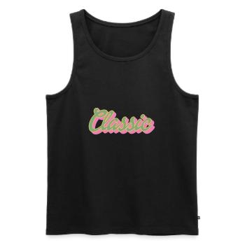 Classic Schriftzug | Farben änderbar - Männer Premium Bio Tank Top - Schwarz - Vorne - Michal (187cm)