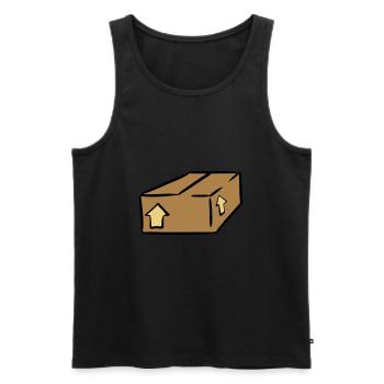 Paket Post Package Paquet - Männer Premium Bio Tank Top - Schwarz - Vorne - AI Model Male 178 light (178cm)