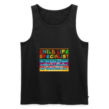 Child Life Specialist We Can Make Blowing Bubbles - Men's Premium Organic Tank Top - black - Front - AI Model Male 178 light (178cm)
