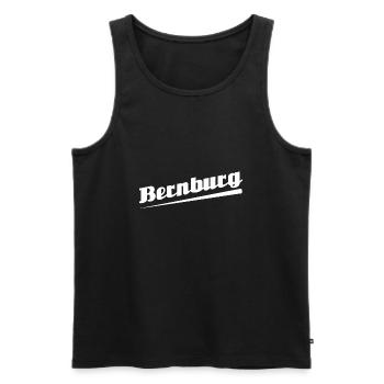 Bernburg - Textdesign mit Stadtnamen - Männer Premium Bio Tank Top - Schwarz - Vorne - Michal (187cm)