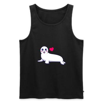 Seal Seal Baby comme cadeau pour les enfants - Débardeur bio Premium Homme - noir - Devant - Michal (187cm)