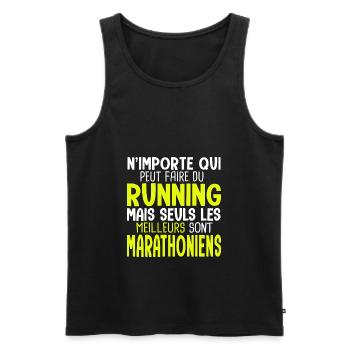 Cadeau rmarathon les meilleurs sont marathoniens - Débardeur bio Premium Homme - noir - Devant - Michal (187cm)
