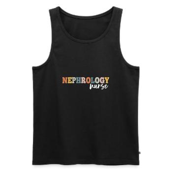 Nephrology Nurse Dialysis Nursing RN - Men's Premium Organic Tank Top - black - Front - AI Model Male 178 light (178cm)