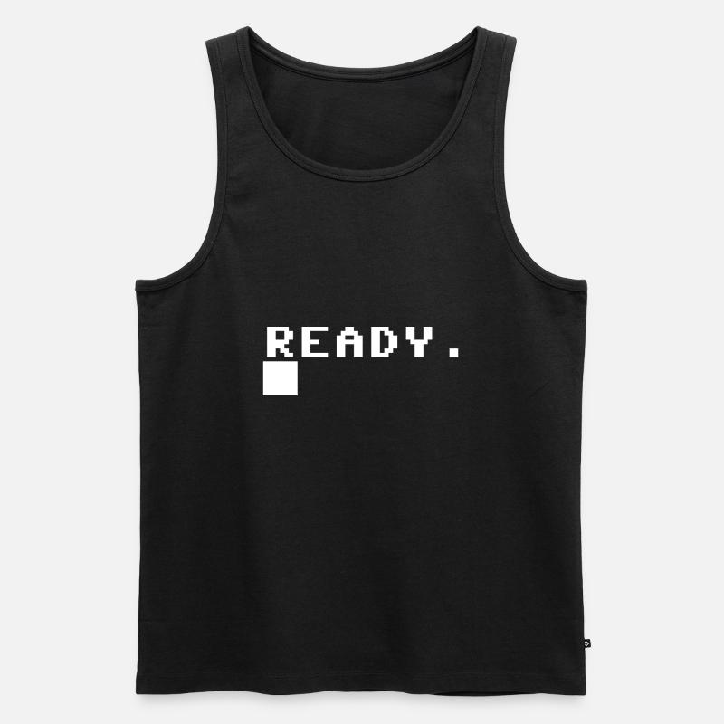 C64 ready - weiss - Männer Premium Bio Tank Top - Schwarz