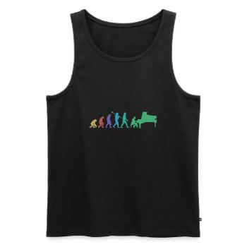 Evolution of man Piano Musician Retro Vintage - Männer Premium Bio Tank Top - Schwarz - Vorne - AI Model Male 178 light (178cm)