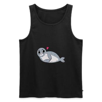 Seehund Robben Baby als Geschenk für Kids - Männer Premium Bio Tank Top - Schwarz - Vorne - Michal (187cm)