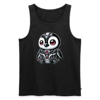 Cyborg Panda : Robot futuriste - Débardeur bio Premium Homme - noir - Devant - Michal (187cm)
