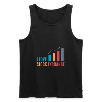 Börse / Wall Street - I love Stock Exchange - Männer Premium Bio Tank Top - Schwarz - Vorne - Michal (187cm)