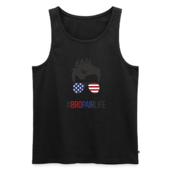 Bropair Amerika Bro-Pair USA Male Au Pair Boys - Männer Premium Bio Tank Top - Schwarz - Vorne - Michal (187cm)