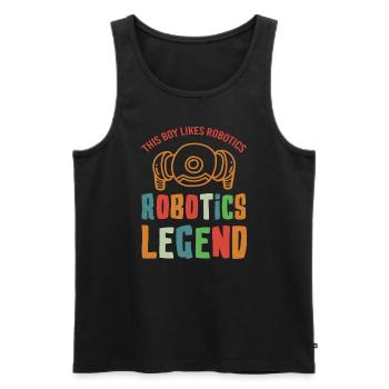 Robotics Legend Mechanic Engineer Robot - Men's Premium Organic Tank Top - black - Front - Michal (187cm)