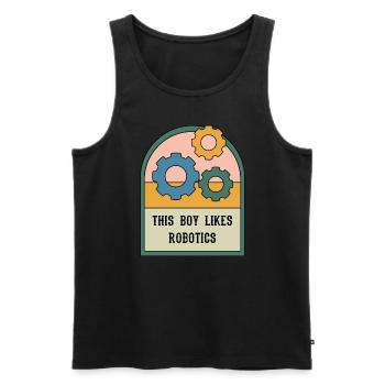Junge mag Robotik, Ingenieurwesen, Mechaniker - Männer Premium Bio Tank Top - Schwarz - Vorne - Michal (187cm)