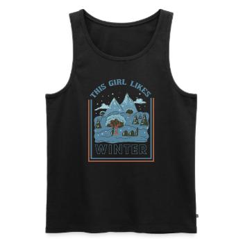 Mädchen mag Wintersaison Gemütliche - Männer Premium Bio Tank Top - Schwarz - Vorne - Michal (187cm)