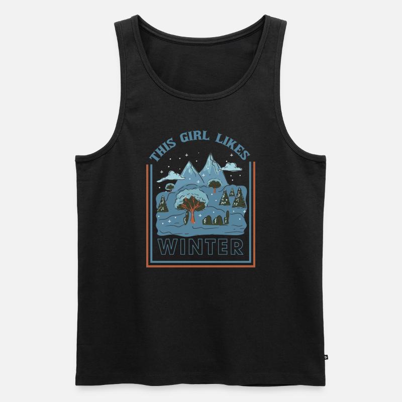 Mädchen mag Wintersaison Gemütliche - Männer Premium Bio Tank Top - Schwarz