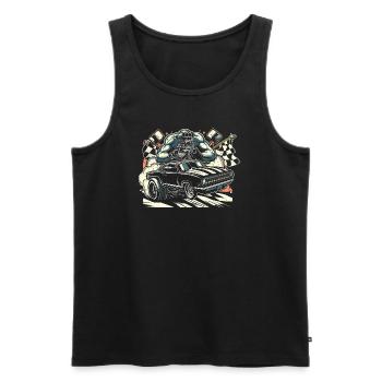 Course de voitures de dragsters - Cadeau pour les fans de sport automobile ! - Débardeur bio Premium Homme - noir - Devant - Michal (187cm)