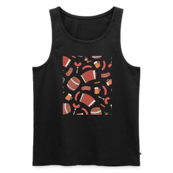 Wurst Bierzelt Outfit Kostüm Biergarten Würstchen - Männer Premium Bio Tank Top - Schwarz - Vorne - Michal (187cm)