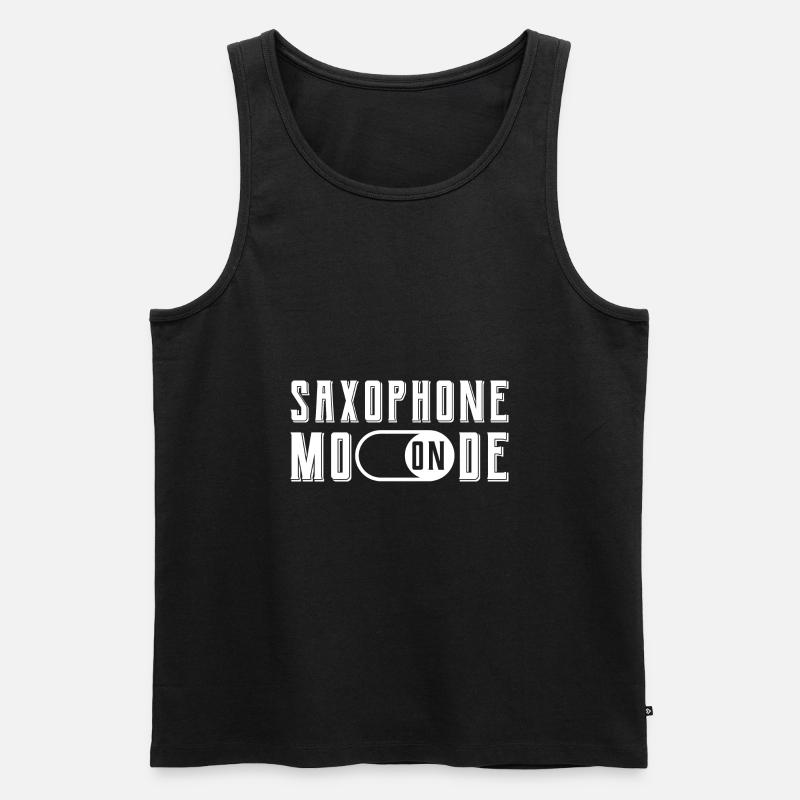 Saxophon Sprüche - Männer Premium Bio Tank Top - Schwarz