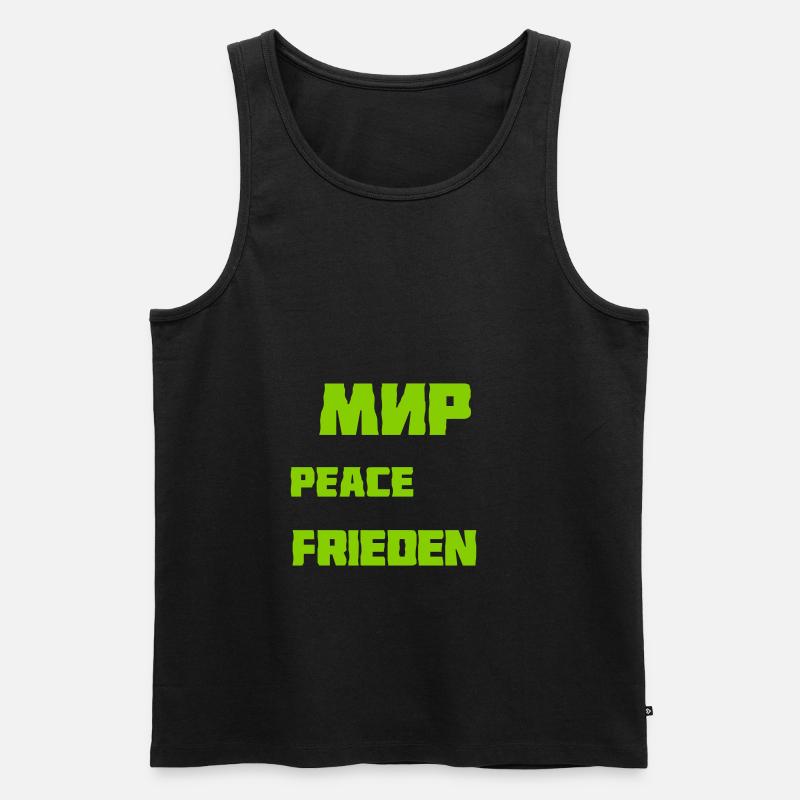 frieden - Männer Premium Bio Tank Top - Schwarz