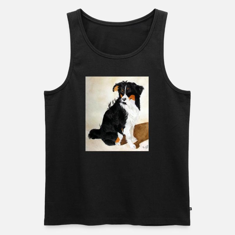 Sitzender Aussie Nanouk - Männer Premium Bio Tank Top - Schwarz