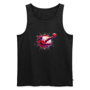 Astronaut Football Kick - Men's Premium Organic Tank Top - black - Front - Michal (187cm)