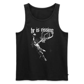 Il est Rizzin Jésus Dieu Résurrection Basket-ball - Débardeur bio Premium Homme - noir - Devant - AI Model Male 178 light (178cm)