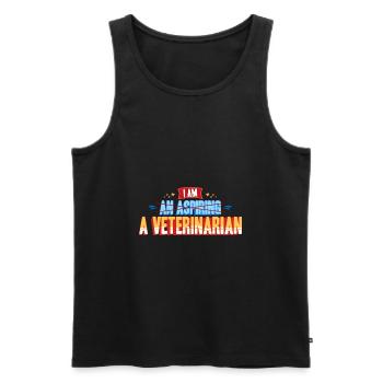Tierarzt - Ich bin ein Tierarzt - Männer Premium Bio Tank Top - Schwarz - Vorne - AI Model Male 178 light (178cm)