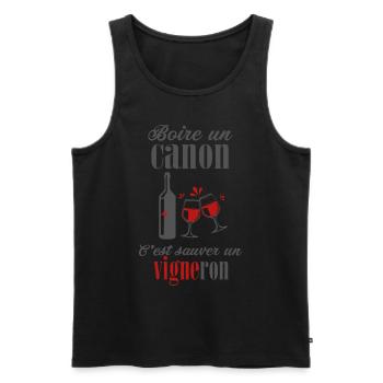 Vigneron vins raisins cave - Débardeur bio Premium Homme - noir - Devant - Michal (187cm)