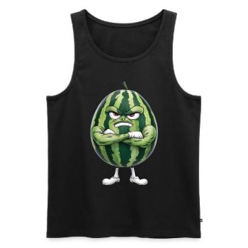 Wassermelone - Männer Premium Bio Tank Top - Schwarz - Vorne - Michal (187cm)