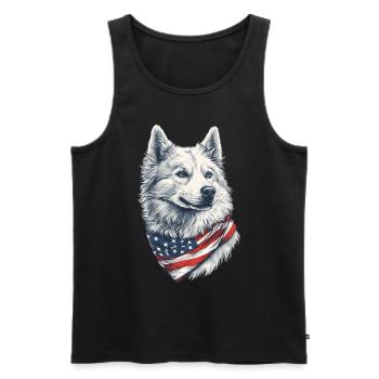 Samojede - Männer Premium Bio Tank Top - Schwarz - Vorne - AI Model Male 178 light (178cm)