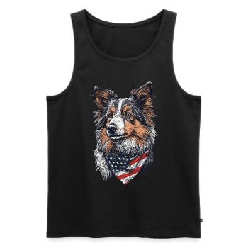 Shetland Sheepdog - Männer Premium Bio Tank Top - Schwarz - Vorne - Michal (187cm)
