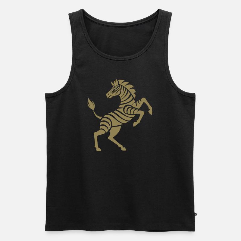 Zebra Hufe hoch Kunststück Silhouette - Männer Premium Bio Tank Top - Schwarz