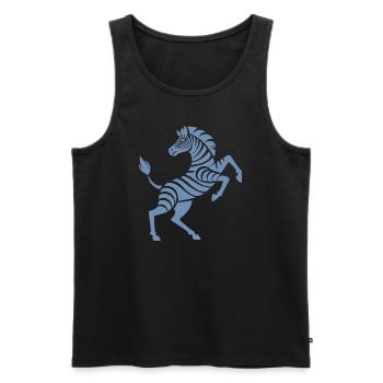 Sabots de zèbre haute œuvre d’art silhouette - Débardeur bio Premium Homme - noir - Devant - Michal (187cm)