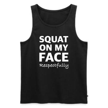 Hocke mich auf mein Gesicht | Fitness, Training - Männer Premium Bio Tank Top - Schwarz - Vorne - AI Model Male 178 light (178cm)