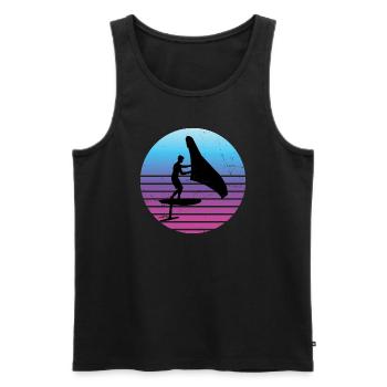 wingsurf hydrofoil wingsurfing wingfoil foilwing - Men's Premium Organic Tank Top - black - Front - AI Model Male 178 light (178cm)