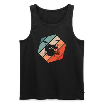 Drummer Drummer Drumming Drums - Men's Premium Organic Tank Top - black - Front - Michal (187cm)