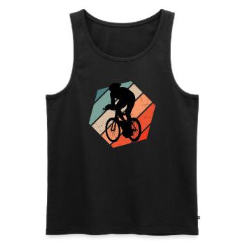 Rennradfahren Roadbike Herren Rennradfahrer - Männer Premium Bio Tank Top - Schwarz - Vorne - Michal (187cm)