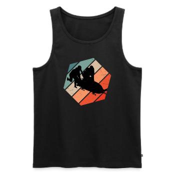 Bobsport Bob Damen Zweierbob Herren Bob fahren - Männer Premium Bio Tank Top - Schwarz - Vorne - AI Model Male 178 light (178cm)