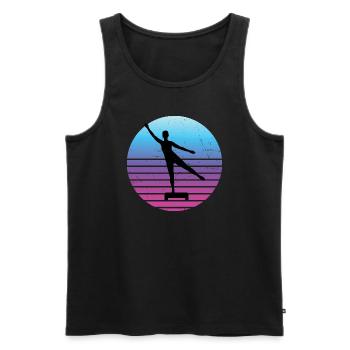 Damen Fitness Aerobic Fitness Aerobic Konditionstr - Männer Premium Bio Tank Top - Schwarz - Vorne - Michal (187cm)