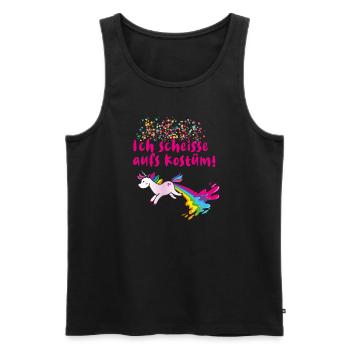 Ich scheisse aufs kostüm,einhorn,karneval - Männer Premium Bio Tank Top - Schwarz - Vorne - Michal (187cm)
