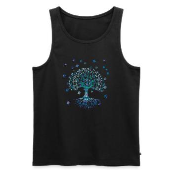 Tree of Life,Tree of Life,Flowers,Tree with flowers - Men's Premium Organic Tank Top - black - Front - AI Model Male 178 light (178cm)