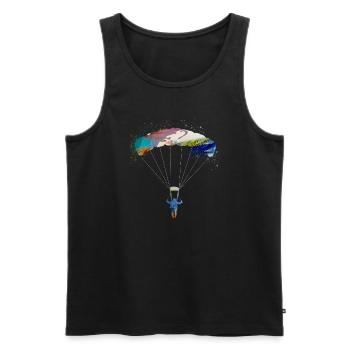 Parachute,Parachute,Graffiti,Paraglider - Men's Premium Organic Tank Top - black - Front - AI Model Male 178 light (178cm)