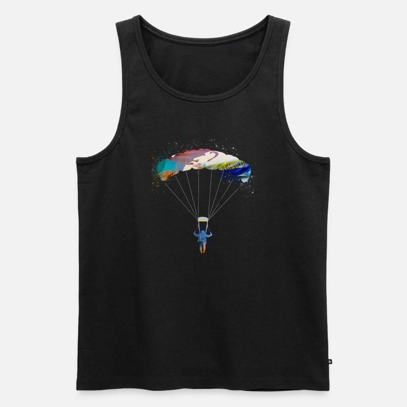 fallschirm,fallschirmfliegen,graffiti,gleitschirm - Männer Premium Bio Tank Top - Schwarz